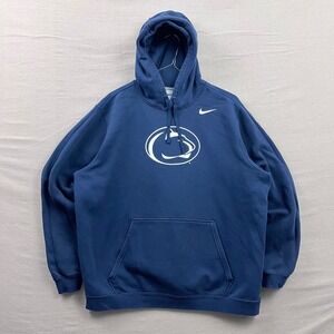 Nike Penn State Nittany Lions Hoodie Mens XXL Navy Blue Pullover Swoosh Logo